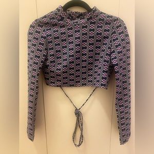 NWT ZARA open back long sleeve crop top. Size XS